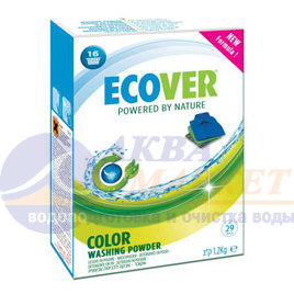картинка Ecover - Экологический стиральный порошок-концентрат для цветного белья "Эковер", 1200 гр.